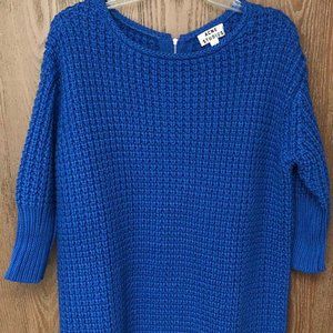 Acne Studios Chunky Knit Long Sweater Blue Cotton Zipper in Back Size XS